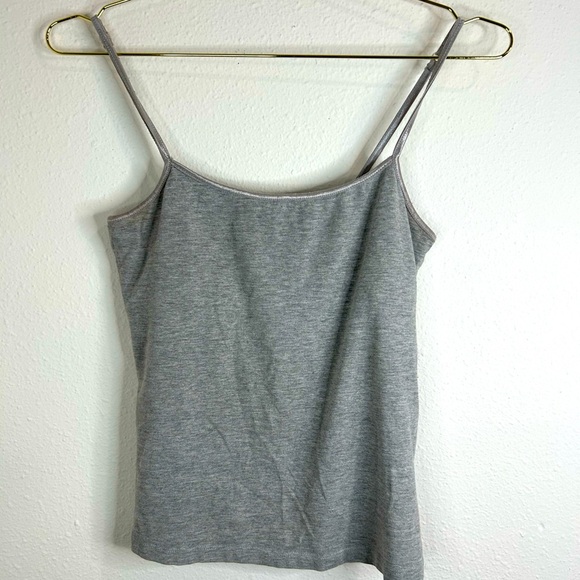 Wet Seal Gray Cami Tank Top Medium Stretch Cotton Adjustable Strap Basic Layer - Picture 2 of 7